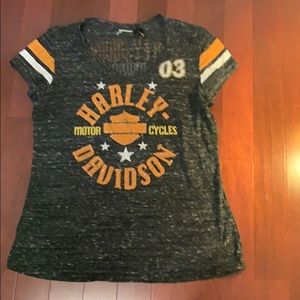 Harley-Davidson short sleeve v neck tee shirt.